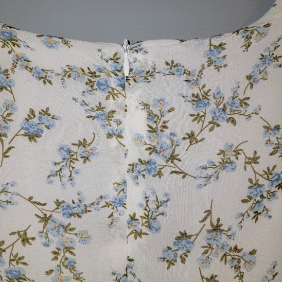 Lulu's White Floral V-Neck Ruffle Tiered Mini Dress - Picture 4 of 6